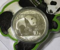 Монета Китай 2016 год 10 юаней "Панда" BU (серебро 999)